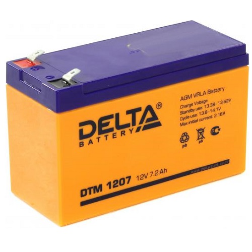Батарея для ИБП 12-7 Delta DTM 1207 (12V 7.2Ah)