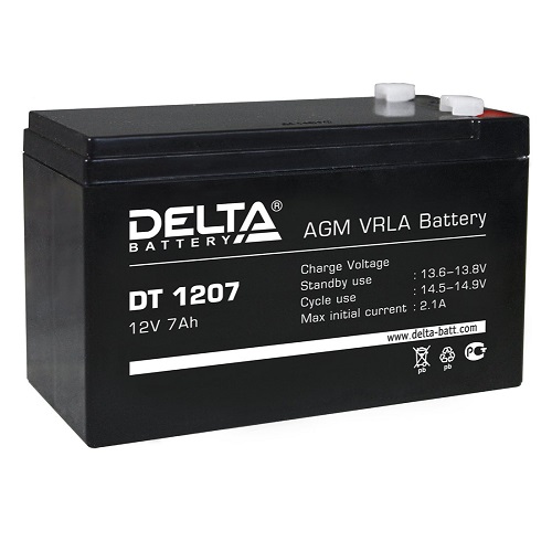 Батарея для ИБП 12-7 Delta DT 1207 (12V 7Ah)