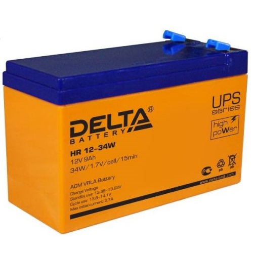 Батарея для ИБП 12-9 Delta HR 12-34W (12V 9Ah)
