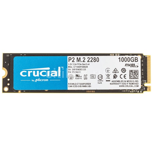 Накопитель SSD PCI-E x4 1Tb Crucial  CT1000P2SSD8 P2 