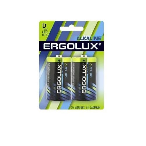 Батарейка LR20 BL-2 D Ergolux Alkaline 21000mAh (2шт) 