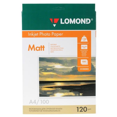Бумага Lomond матовая 120г односторонняя 100л