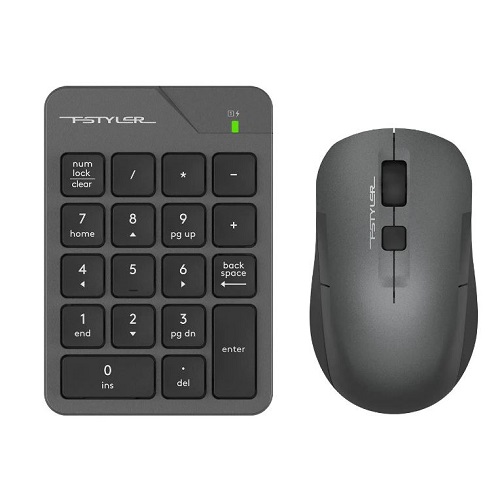 Цифровой блок клавиатуры + мышь A4Tech Fstyler FG1600C Air, slim, беспроводная, USB, серо-черный
