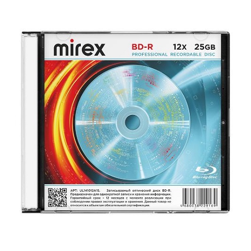 Диск BD-R Mirex 25ГБ,12x, SLIM