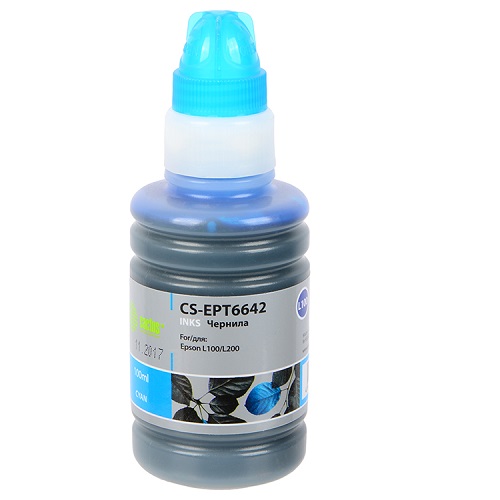 Чернила Cactus CS-EPT6642 голубой 100мл для Epson L100/L110/L120/L132/L200/L210/L222/L300/L312/L350/