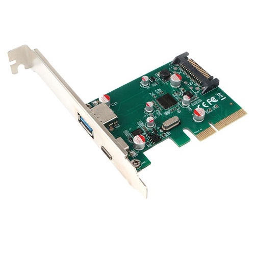 Контроллер PCI-E 2*USB 3.0 Type-C   Gembird SPCR-02