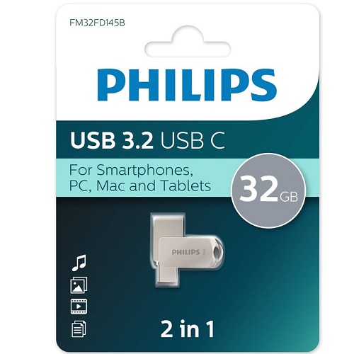 Карта памяти 32Гб PHILIPS USB 3.2/Type-C