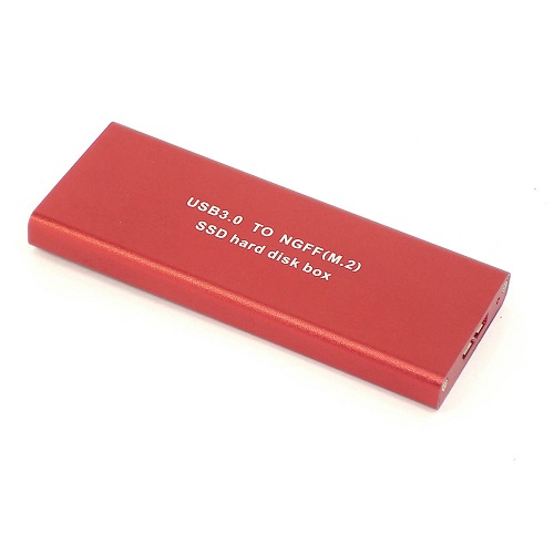 Корпус для SSD M.2 2280 B-Key USB 3.0 алюминиевый, красный