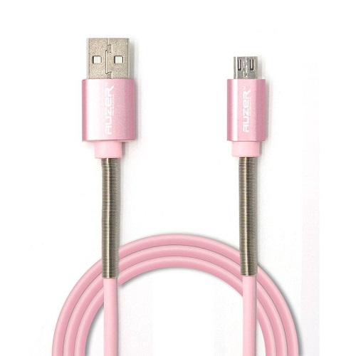 Кабель Apple для iPhone lightning, 1м Auzer AC-L10PK (Pink) пружинный соединитель
