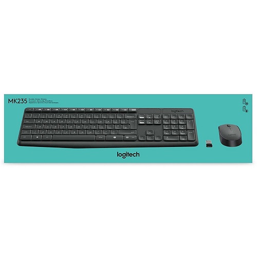 Клавиатура + мышь Logitech MK235 серый 