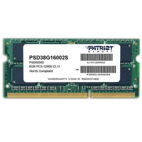 ОЗУ SODIMM DDR3 8Gb 1600MHz Patriot