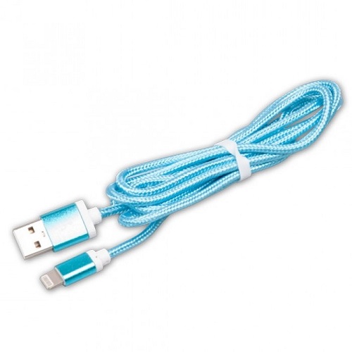 Кабель Apple для iPhone lightning USB 2.0 1,5 мRitmix RCC-321 Blue тканевая оплетка